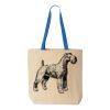 Natural Tote with Contrast-Color Handles Thumbnail