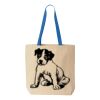 Natural Tote with Contrast-Color Handles Thumbnail
