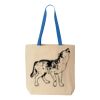Natural Tote with Contrast-Color Handles Thumbnail