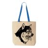 Natural Tote with Contrast-Color Handles Thumbnail