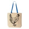 Natural Tote with Contrast-Color Handles Thumbnail