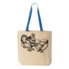 Natural Tote with Contrast-Color Handles Thumbnail