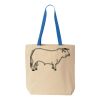 Natural Tote with Contrast-Color Handles Thumbnail