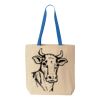 Natural Tote with Contrast-Color Handles Thumbnail
