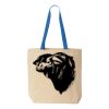 Natural Tote with Contrast-Color Handles Thumbnail