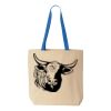 Natural Tote with Contrast-Color Handles Thumbnail