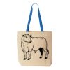 Natural Tote with Contrast-Color Handles Thumbnail