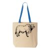 Natural Tote with Contrast-Color Handles Thumbnail
