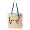 Natural Tote with Contrast-Color Handles Thumbnail