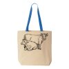 Natural Tote with Contrast-Color Handles Thumbnail
