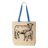 Natural Tote with Contrast-Color Handles Thumbnail