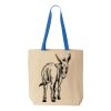 Natural Tote with Contrast-Color Handles Thumbnail