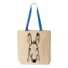 Natural Tote with Contrast-Color Handles Thumbnail