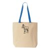 Natural Tote with Contrast-Color Handles Thumbnail