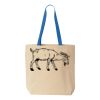 Natural Tote with Contrast-Color Handles Thumbnail