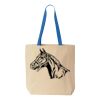 Natural Tote with Contrast-Color Handles Thumbnail