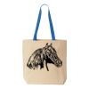 Natural Tote with Contrast-Color Handles Thumbnail