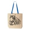 Natural Tote with Contrast-Color Handles Thumbnail