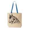 Natural Tote with Contrast-Color Handles Thumbnail