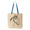 Natural Tote with Contrast-Color Handles Thumbnail