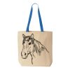 Natural Tote with Contrast-Color Handles Thumbnail