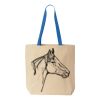 Natural Tote with Contrast-Color Handles Thumbnail