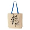 Natural Tote with Contrast-Color Handles Thumbnail