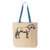 Natural Tote with Contrast-Color Handles Thumbnail