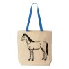 Natural Tote with Contrast-Color Handles Thumbnail