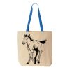Natural Tote with Contrast-Color Handles Thumbnail
