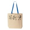 Natural Tote with Contrast-Color Handles Thumbnail