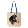 Natural Tote with Contrast-Color Handles Thumbnail