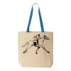 Natural Tote with Contrast-Color Handles Thumbnail