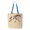 Natural Tote with Contrast-Color Handles Thumbnail