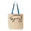 Natural Tote with Contrast-Color Handles Thumbnail