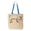 Natural Tote with Contrast-Color Handles Thumbnail