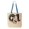 Natural Tote with Contrast-Color Handles Thumbnail