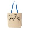 Natural Tote with Contrast-Color Handles Thumbnail