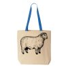 Natural Tote with Contrast-Color Handles Thumbnail