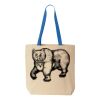 Natural Tote with Contrast-Color Handles Thumbnail