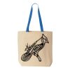 Natural Tote with Contrast-Color Handles Thumbnail