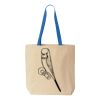 Natural Tote with Contrast-Color Handles Thumbnail