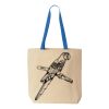 Natural Tote with Contrast-Color Handles Thumbnail