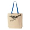 Natural Tote with Contrast-Color Handles Thumbnail