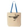 Natural Tote with Contrast-Color Handles Thumbnail