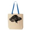 Natural Tote with Contrast-Color Handles Thumbnail