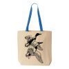 Natural Tote with Contrast-Color Handles Thumbnail