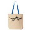Natural Tote with Contrast-Color Handles Thumbnail