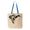 Natural Tote with Contrast-Color Handles Thumbnail