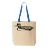 Natural Tote with Contrast-Color Handles Thumbnail